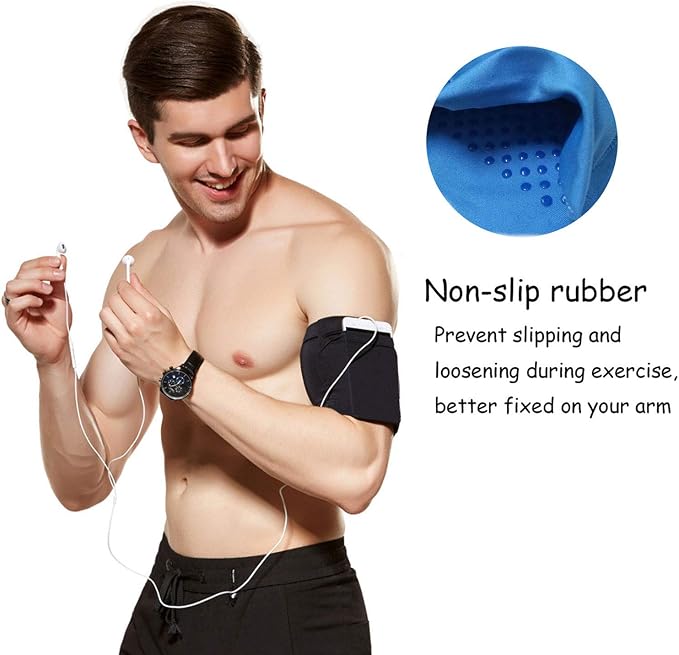 Phone Armband Sports Running Armband Arm Band Strap Running Phone Holder Pouch Sleeve All Purpose Sport Bag for Exercise Workout for iPhone,Samsung Galaxy S9/S8/S7,Google Pixel, A-Black, M