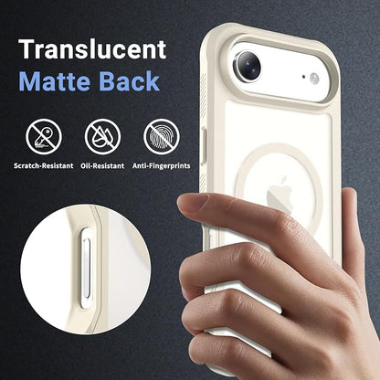 jaroco Magnetic for iPhone Air Case, [Compatible with MagSafe][Military Grade Drop Protection][Heavy Duty Protection][Non-Slip][Shockproof] 2-Layer Durable Bumper Phone Case 6.5''-Antique White
