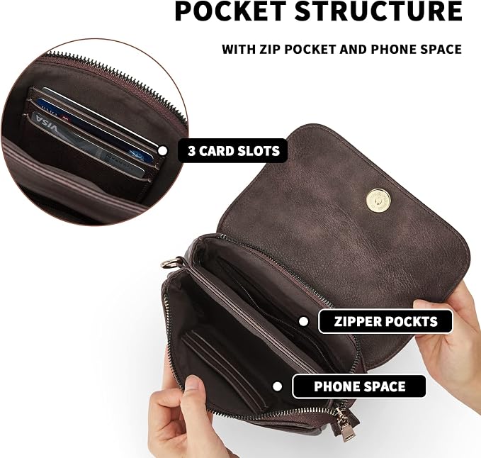 CHOLISS Small Crossbody Bags for Women, Vegan Leather Cell Phone Purse, Mini Travel Purse with Adjustable Strap Womens Gifts