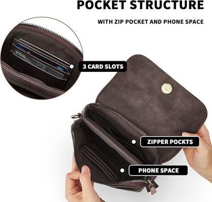 CHOLISS Small Crossbody Bags for Women, Vegan Leather Cell Phone Purse, Mini Travel Purse with Adjustable Strap Womens Gifts