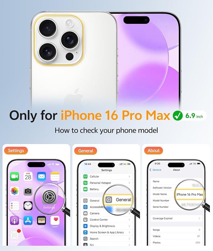 FNTCASE for iPhone 16 Pro Max Case: [Compatible with Magsafe] Translucent Matte Cases with [Full Camera Protection] [Screen Protector] Military Grade Shockproof Protective Phone Cover - Purple