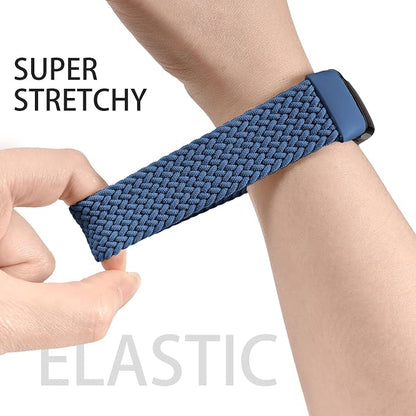 Braided Solo Loop Bands Compatible with Fitbit Charge 6/Charge 5, 3 Pack Adjustable Stretchy Wristbands Soft Woven Nylon Replacement for Fitbit Charge 5/Charge 6 Tracker Smart Watch for Women Men