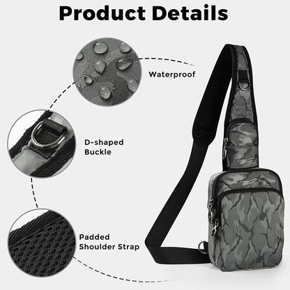 VADOO Sling Bag, Crossbody Bag with Zipper Lock, RFID Blocking & Water Resistant for Men and Women