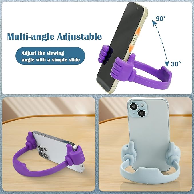 Honsky Thumbs-up Cell Phone Stand, Pack of 7, Universal Flexible Multi-Angle Cute Desk Desktop Phone Holder, Compatible with Android Switch Nintendo Tablet, Assorted Colors, Bundle