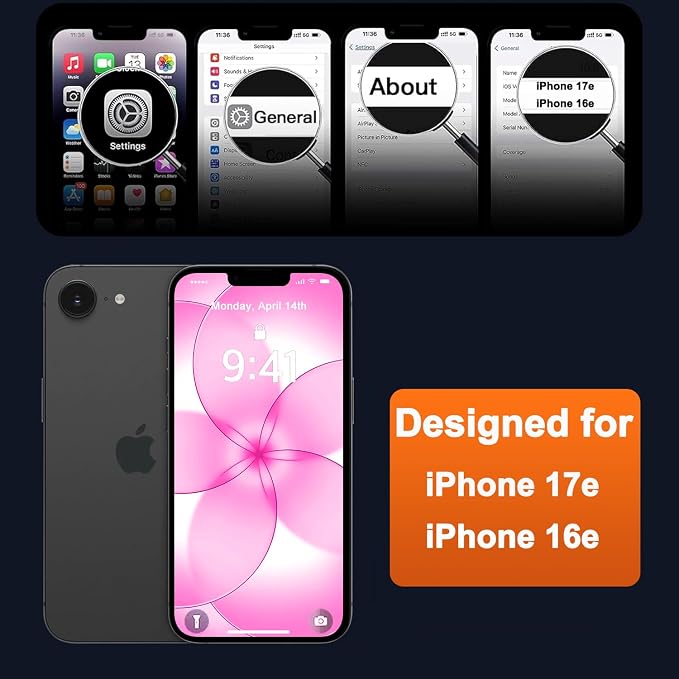 MOCCA Strong Magnetic for iPhone 17e Case/iPhone 16e Case [Compatible with Magsafe] [Full Camera Protection] Slim Translucent Matte Shockproof Phone Case for iPhone 17e / 16e 6.1", Hot Pink