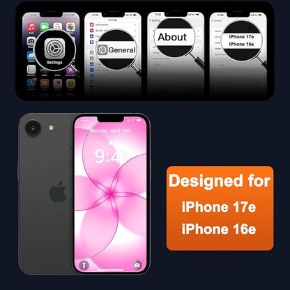 MOCCA Strong Magnetic for iPhone 17e Case/iPhone 16e Case [Compatible with Magsafe] [Full Camera Protection] Slim Translucent Matte Shockproof Phone Case for iPhone 17e / 16e 6.1", Hot Pink