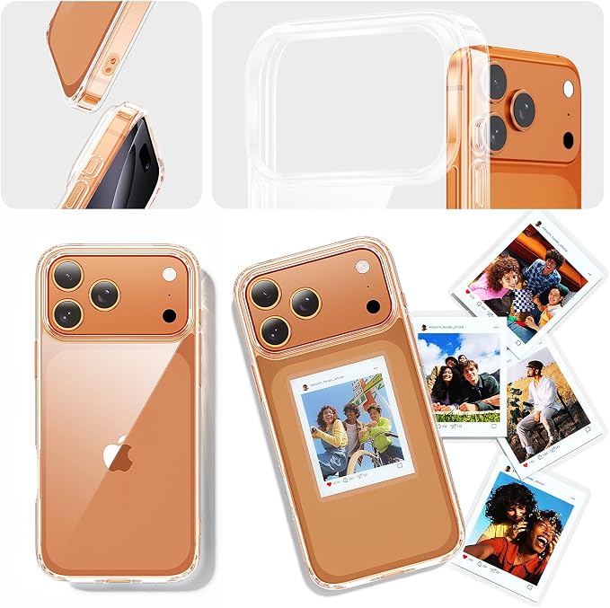 3 in 1 for iPhone 17 Pro Max Case Clear,Yellowing-Resistant Acrylic Back Screen Protector *1 & Camera Lens Protector*1, Shockproof for Phone Cover 6.9 inch