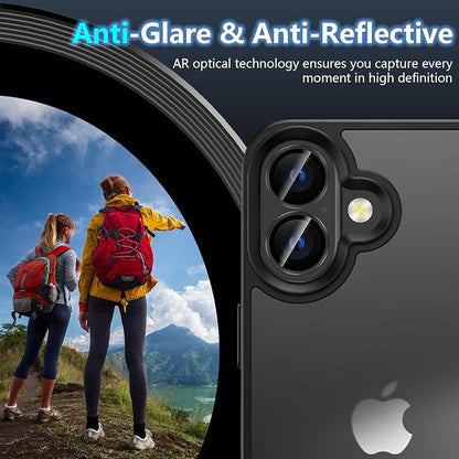 AFARER 1Set Camera Lens Protector for iPhone 17/16/16Plus,Ultra-tough HD Tempered Glass,[Does not Affect Night Shots] Drop Protection Individual Metal Ring Protectors-Sliver