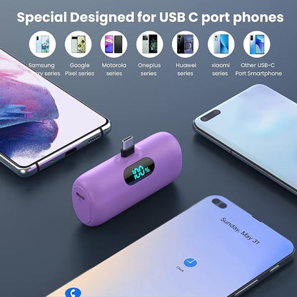 [2 Pack]Small Portable Charger for iPhone 17/16/15 Series,5000mAh 3A PD USB C Power Bank, Mini Travel Essentials Battery Pack for iPhone 17/17 Pro/16/16 Plus/16 Pro/15 Pro Max,Samsung,Android/LG etc