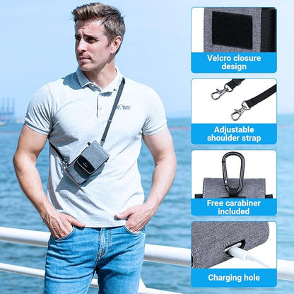 KIWIFOTOS Dual-Layer Travel Phone Pouch Bag with Shoulder Strap Crossbody Small 6.1" Cell Phone Holster for iPhone Memory Card Power Bank Charger Passport ID Credit Cards