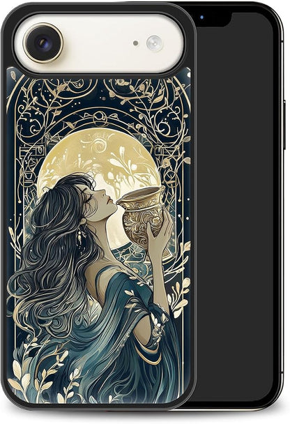 Constellation Series - Aquarius Designs Magnetic for iPhone 17 air Case, Tarot Style Model Glass Phone Cover, Compatible with Magsafe, Pocket-Friendly - fits iPhone 17 air Case for Women