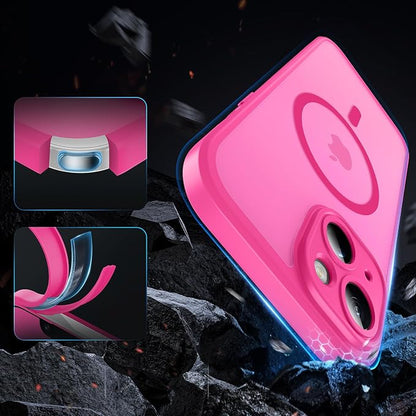 TOCOL for Phone 13 Case, Compatible with Magsafe Charger, Full Camera Protection, Drop Protection, Translucent Matte Phone Case for iPhone 13 6.1 inch (Hot Pink)