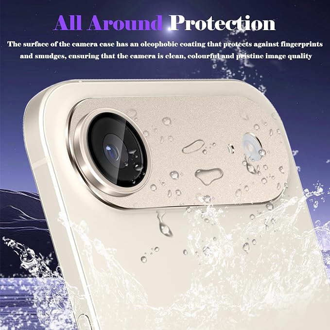 Camera Lens Protector for iPhone Air (iPhone 17 Air) Camera Lens Protector [Strong Adsorption] [Not Easy to Break] Metal Tempered Glass Rear Camera Screen Cover - Light Gold
