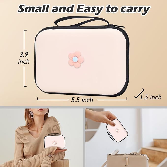 CameCosy DIY Phone Charger Case Storage Sets Cable Protector Earphone Wire Saver with Lovely Travel Storage Bag, Cute Cable Charger Protector Cord Organizer for iPhone (Pink Flower)
