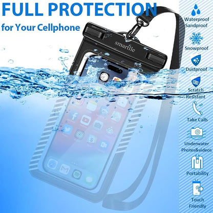 Waterproof Phone Pouches Bags Holder, Cell Phone Water Protectors 4 Pack for Swimming, IPX8 Waterproof Phone case Cover for iPhone 15 14 13 Pro Max 12 11, for Galaxy S24 S23 Ultra Up to 7"
