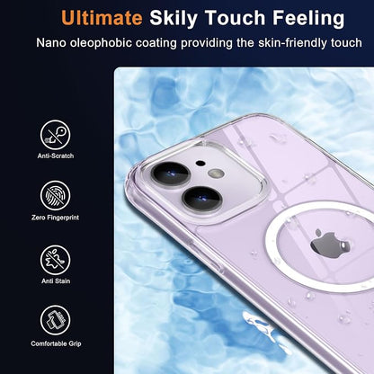 MOCCA Strong Magnetic for iPhone 12 Case/12 Pro Case, [Anti Yellowing][Compatible with Magsafe][Mil-Grade Drop Protection] Slim Thin Shockproof Protective Phone Case for iPhone 12/12 Pro 6.1”, Clear