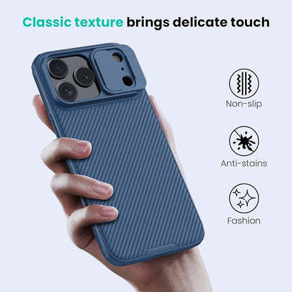 Nillkin for iPhone 17 Pro Max Case with Slide Camera Cover, Thin Slim Fit, Shockproof Protective, Protector Privacy, Phone Case iPhone 17 Pro Max Camera Lens Protector 6.9 inch, Blue