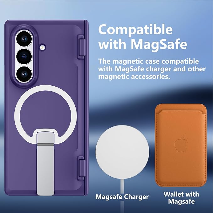 For Samsung Galaxy Z Fold 8 Ultra Case with Kickstand & Screen Protector | MagSafe-Compatible,Military Grade Drop Tested Non-Slip Slim Shockproof Case for Samsung Z Fold 8 Ultra-Roland Purple