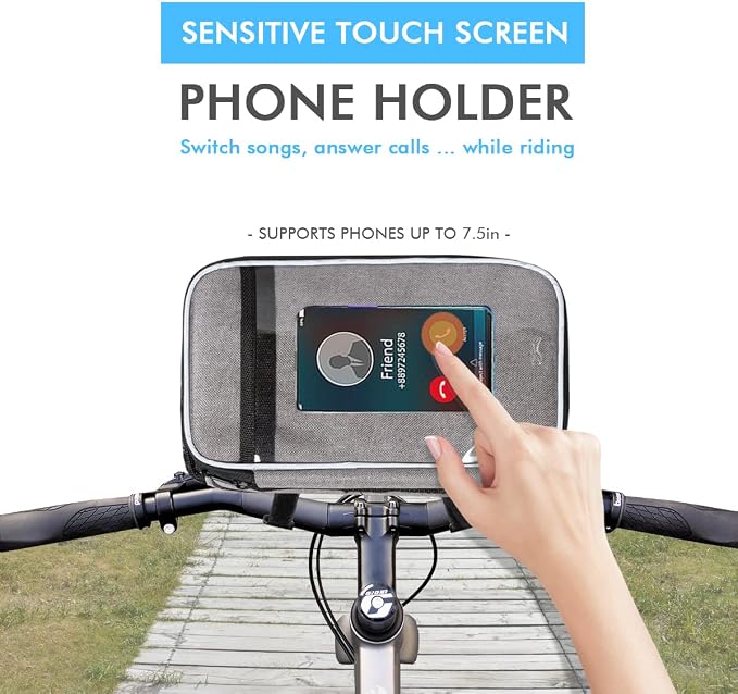 Bike Handlebar Bag - Front Basket with Bike Phone Mount, Bicycle Cooler Pouch Pack for Kids Girls Boys Men Women