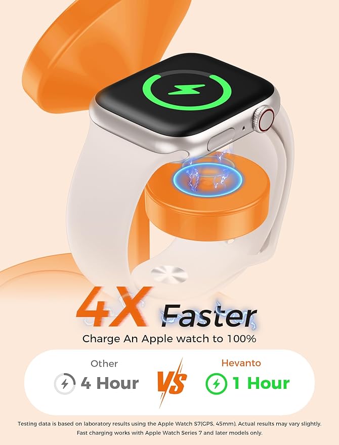 2026 3 in 1 Wireless Charging Station for Apple MagSafe Charger, 15W Fast Magnetic Mag-Safe Charger Stand for iPhone 17 16 15 14 13 12 Apple Watch AirPods Series, Orange