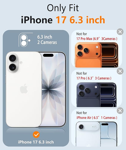FNTCASE for iPhone 17 Case: [Compatible with Magsafe] Integrated Silicone Phone Cases with [Full Camera Protection] [Screen Protector] Military Grade Shockproof Protective Cover
