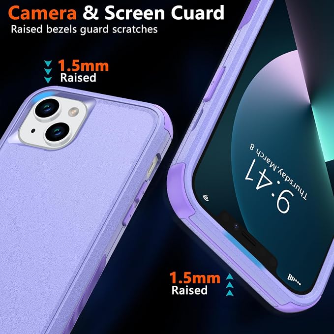 Diverbox for iPhone 13 Phone Case,iPhone 13 Magnetic Case [with Screen Protector & Camera Lens Protector ] Heavy Duty Phone Case for iPhone 13 (Magnetic Purple)