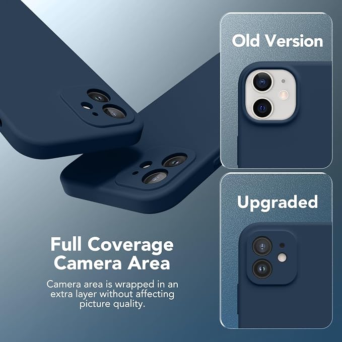 Magnetic for iPhone 12 Case, Compatible with MagSafe, [Full Camera Protection][Screen Protector] Silicone Shockproof Protective Phone Case for iPhone 12 6.1", Cobalt Blue