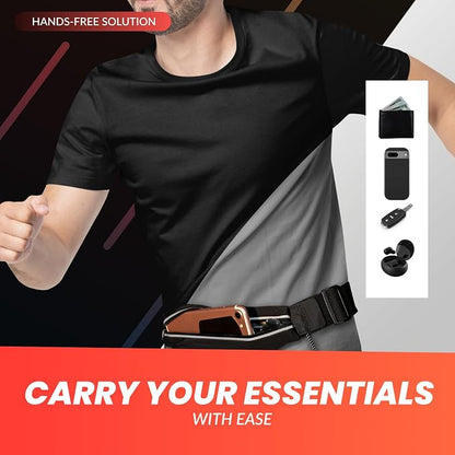 Triathlon Race Belt with Bib Holder - Water-Resistant Running Belt for Phone & Gel - No-Bounce Adjustable Waist Pack for Men & Women - Marathon Essentials & 5K Running Gear