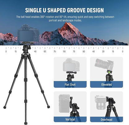 NEEWER TP09 Carbon Fiber Mini Tripod Compatible with iPhone, 20" Lightweight Compact Travel Desktop Tripod Stand with Ball Head, Phone Holder, Remote for Phone DSLR Camera Video Camcorder Webcam
