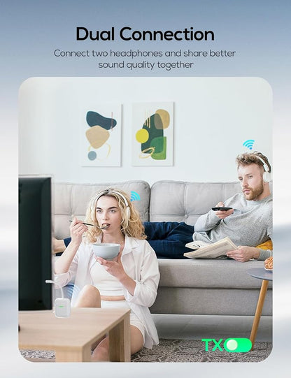 Nulaxy Air in-Flight Bluetooth Wireless Audio Transmitter Receiver for up to 2 AirPods & Wireless Headphones, Bluetooth Adapter for All 3.5mm Jacks on Airplanes, Gym Equipment, TVs & Gaming Consoles
