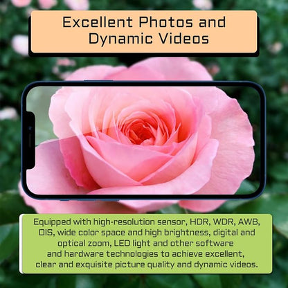 for iPhone 14 Plus 12MP OEM Main Rear Back Camera Replacement with Ultra Wide Lens 5X Optical Zoom HDR Photos Flex Cable 4K 60 fps 1080p HD Video Repair Kit A2632 A2885 A2886 A2887 A2896