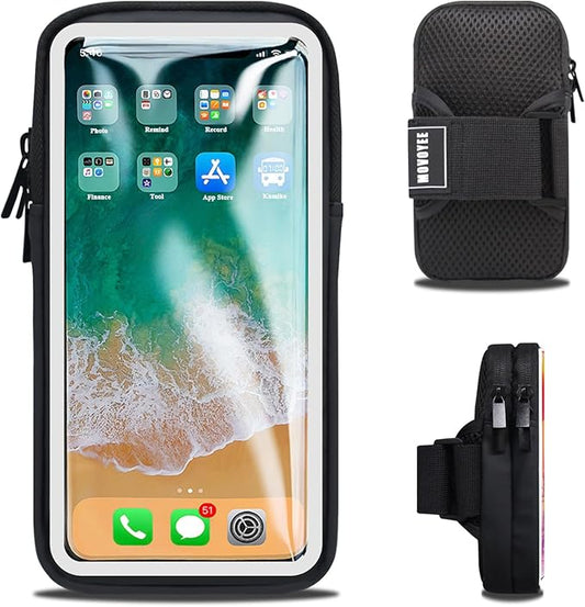 Phone Holder for Running Armband Cell Phone Holder iPhone 17 16 16e 15 14 13 12 11 Pro Max Xs Xr X Plus Mini Samsung Galaxy Ultra S26, Sports Arm Bands Sleeve Fit Workout Exercise Gym Hiking