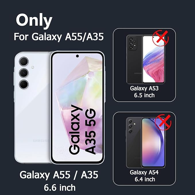 Battery Case for Galaxy A55/A35,[12000mAh] Large Capacity Portable Protective Fast Charging Case Battery Case Compatible with Galaxy A55,Galaxy A35 (6.6 inch) Wireless Charging Case with Carplay-Black