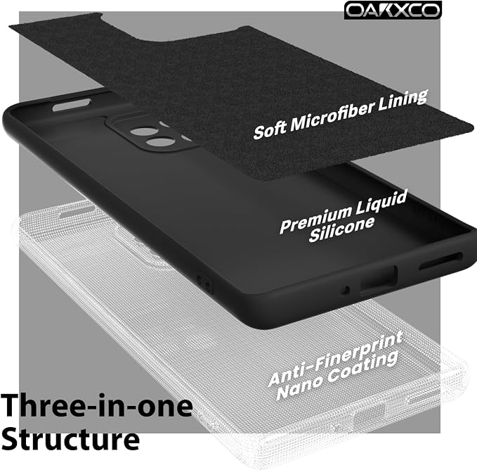 oakxco for Motorola Moto Edge Plus 2023 Case Silicone, Thin Slim Grip Soft Rubber Gel Protective Phone Case for Women, Matte Plain Solid Color Aesthetic Cute Girly Case with Camera Cove, Black