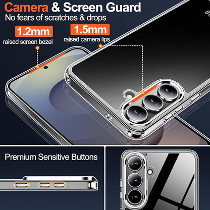 MOZOTER for Samsung Galaxy S25 FE Case,[Compatible with MagSafe][12Ft Military Dropproof][2*Screen Protector] Anti-Slip Shockproof Holsters Case for S25 FE-Clear