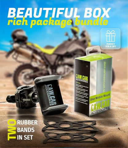 Metal Bike & Motorcycle Phone Mount for Any Smartphone (iPhone 16 Pro Max/e, Galaxy S25). Unbreakable Handlebar Cell Phone Holder for Bike, Scooter, Bicycle Phone Mount. x10 to Safeness & Comfort