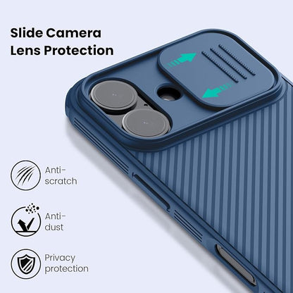 Nillkin for iPhone 17 Case with Slide Camera Cover, Thin Slim Fit, Shockproof Protective, Protector Privacy, Phone Case iPhone 17 Camera Lens Protector 6.3 inch, Blue