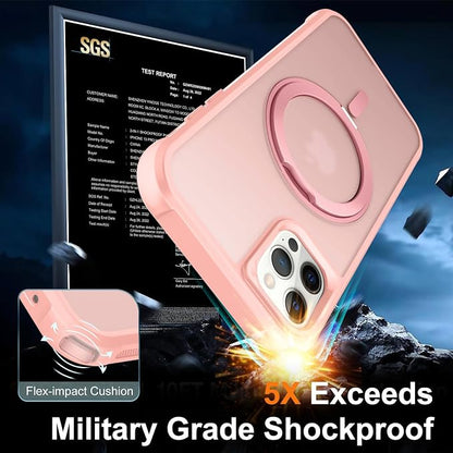 360° Magnetic Swivel Ring for iPhone 12 pro max case, Built-in Metal Stand and Ring Holder, Magsafe Compatible, Military Grade Protection, Shockproof - Pink