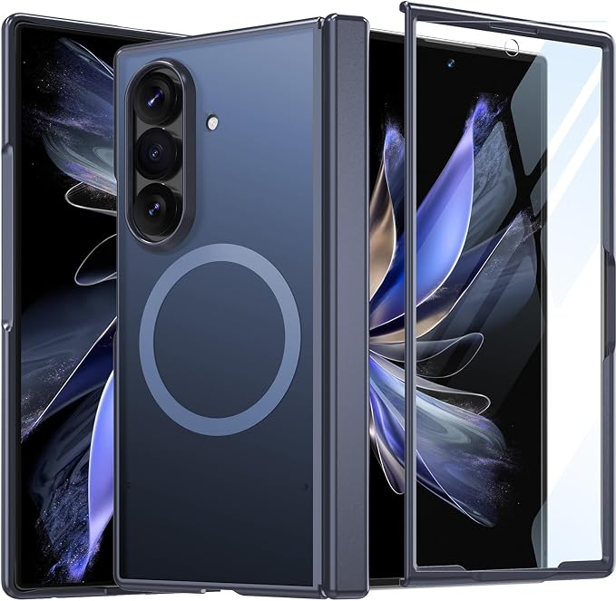 WRJ Magnetic for Samsung Galaxy Z Fold 8 Ultra Case,Blue | Fit for Magsafe,Buit-in Screen Protector,Full Hinge Protection,Military Grade Drop Protection,Slim Shockproof Phone Case