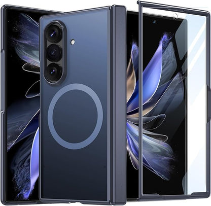 WRJ Magnetic for Samsung Galaxy Z Fold 8 Ultra Case,Blue | Fit for Magsafe,Buit-in Screen Protector,Full Hinge Protection,Military Grade Drop Protection,Slim Shockproof Phone Case