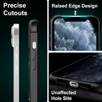 360° Magnetic Swivel Ring for iPhone 11 pro max case, Built-in Metal Stand and Ring Holder, Magsafe Compatible, Military Grade Protection, Shock Resistant - Black