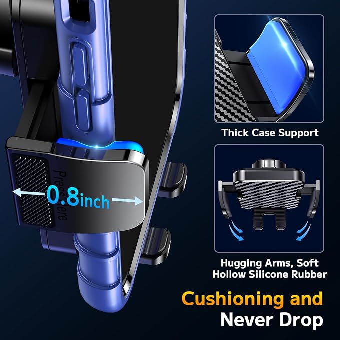 Phone Holders for your Car [Long Flexible Neck] Car Phone Mount [Anti-Shake Stabilizer] Cell Phone Holder Car for Dashboard Windshield Automotive Accessories Fit for iPhone Android Smartphone
