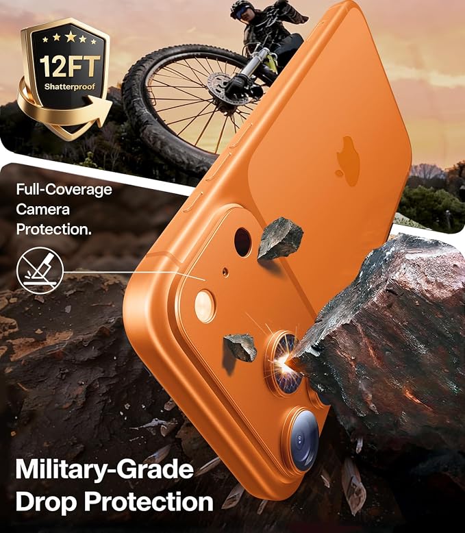 TORRAS for iPhone 17 Pro Max Camera Lens Protector, [Metal Frame] with Military Grade 9H+ Tempered Glass, Full Coverage, Anti-Scratch, 12 FT Shatterproof, Case Friendly, 1-Piece, Cosmic Orange, 1 Pack