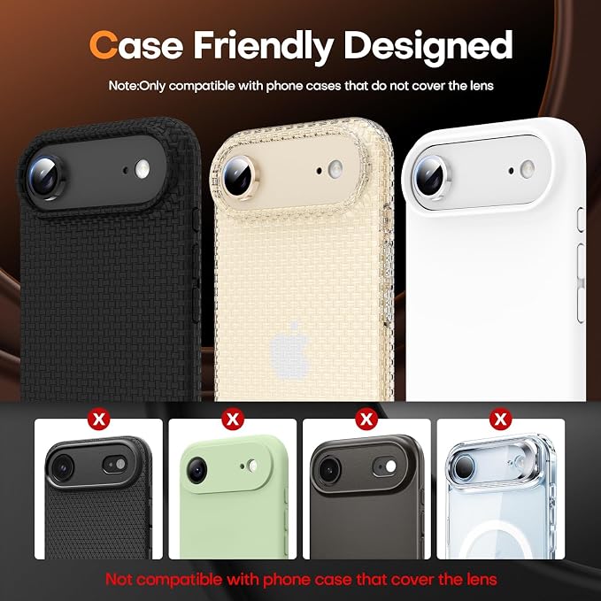 Jeluse Compatible with iPhone Air Camera Lens Protector, Strong Adhesion Full Coverage Metal Aluminum Alloy Ultra Clarity Tempered Glass Camera Screen Protector