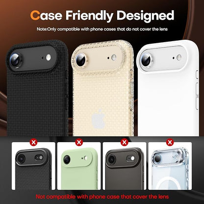 Jeluse Compatible with iPhone Air Camera Lens Protector, Strong Adhesion Full Coverage Metal Aluminum Alloy Ultra Clarity Tempered Glass Camera Screen Protector