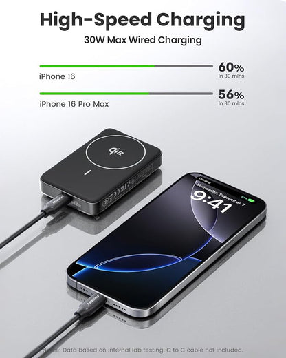 PISEN 3C Mag-Safe Power Bank - 10000mAh (5000mAh*2) Qi2 Mag-Safe Portable Charger 30W 3C Certified Qi2 Power Bank with Stand Airplane Safe Magnetic CCC Travel Portable Charger for iPhone 17/16/15/14