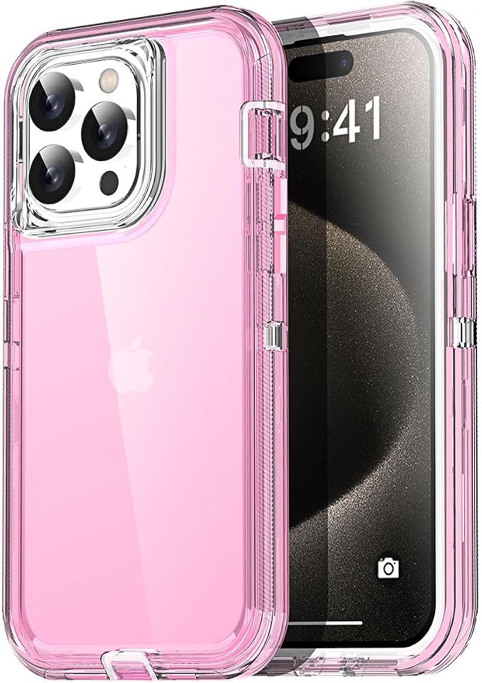 AICase for iPhone 15 Pro Case Clear 3 in 1 Heavy Duty Drop Protection Full Body Rugged Shockproof/Dust Proof 3-Layer Military Protective Tough Durable Cover for iPhone 15 Pro 6.1"_2