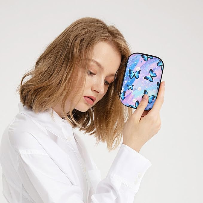 Phone Charger Case Storage Set with Cute Butterfly Cable Protector with Carrying Cable Case Bag,Cord Organizer, USB Earphone Wire Saver Organizer Charger Protector for iPhone (Colourful Butterfly)