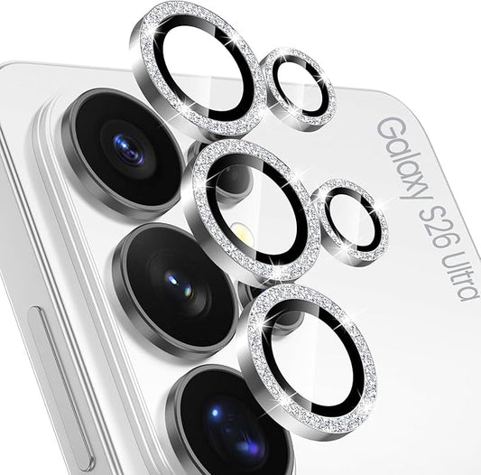 Tensea (3+2PCS Compatible with Samsung Galaxy S26 Ultra Camera Lens Protector, 9H Tempered Glass Camera Cover Screen Protector Metal Individual Ring [Installation Tray][Case Friendly]