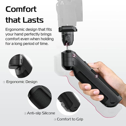 ULANZI TT38 One-Click Opening Vlogging Tripod Uka Quick-Release F38 w Cold Shoe Panoramic Ball Head w Hidden Hook, Camera Tabletop Flexible Travel Tripods for Sony/Canon/Nikon/Fujifilm and More